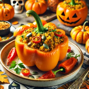 Diabetic-Friendly Halloween Recipes : Pumpkin and Quinoa Stuffed Bell Peppers