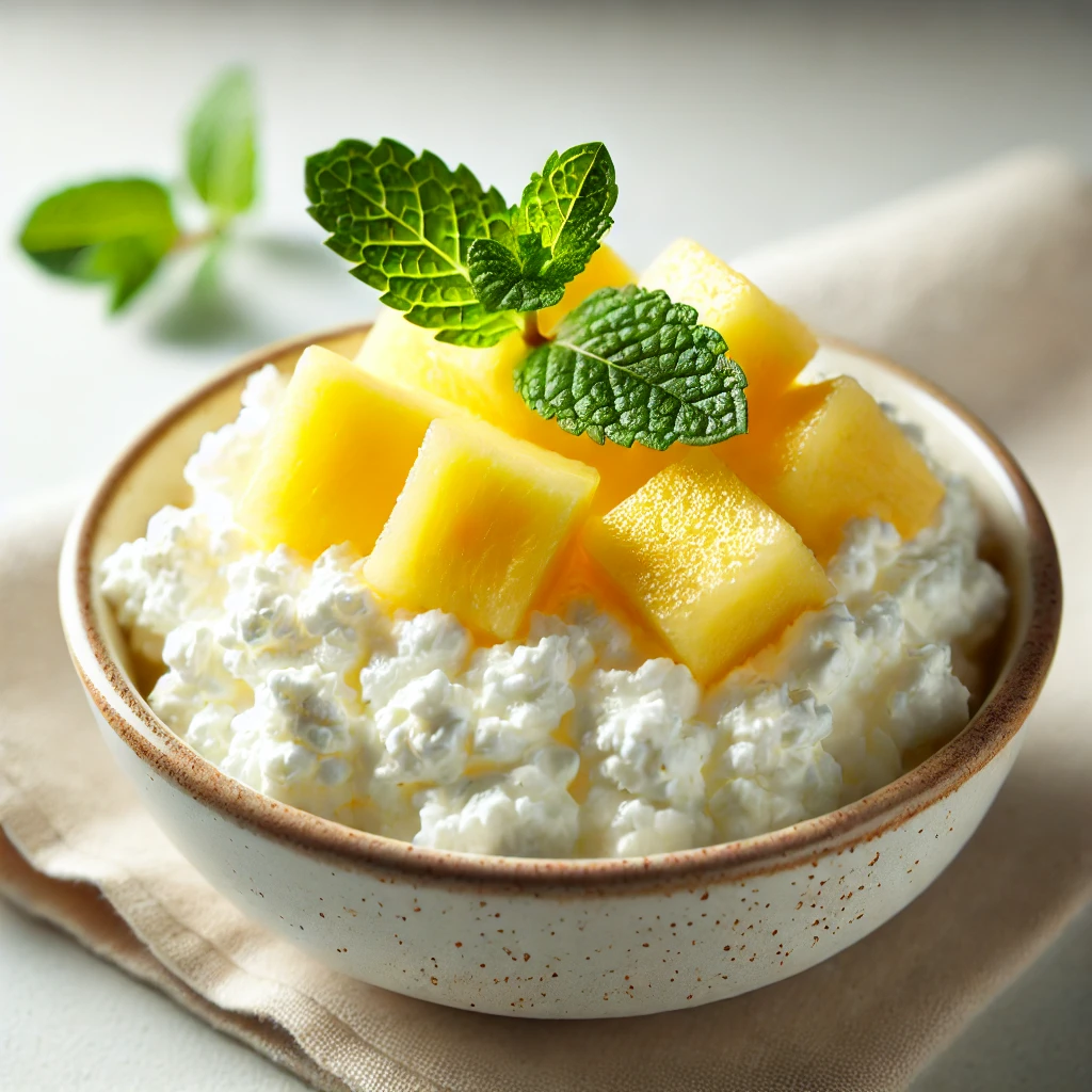 Healthy snack options for diabetics:  Cottage Cheese with Pineapple