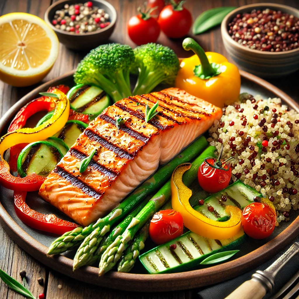 a plate of food with a fork and knife