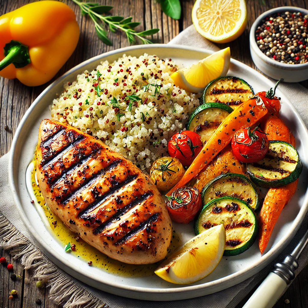 Grilled Chicken with Quinoa and Roasted Vegetables