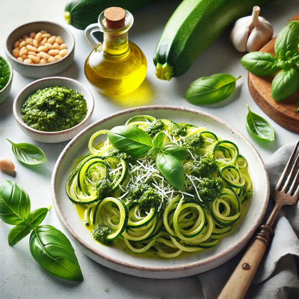 Easy and Healthy Recipes for Kids: Zucchini Noodles with Pesto: A Low-Carb and Healthy Recipe for Kids with Diabetes