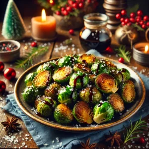 Roasted Brussels sprouts with balsamic glaze