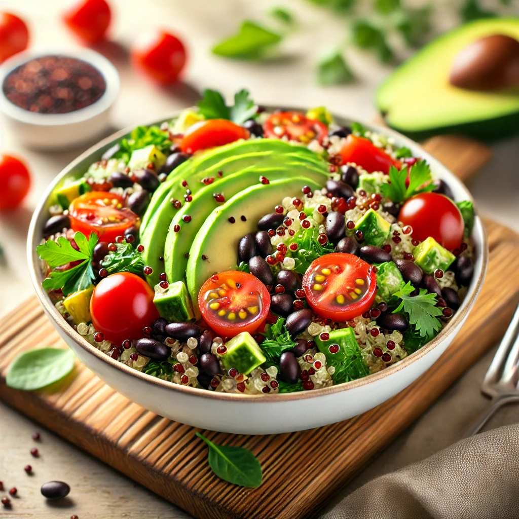 High-Fiber Meals: Quinoa Salad with Black Beans and Avocado