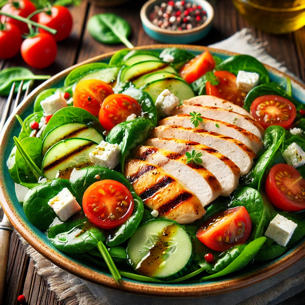 Diabetic-Friendly Salads: Vibrant Spinach and Grilled Chicken Salad