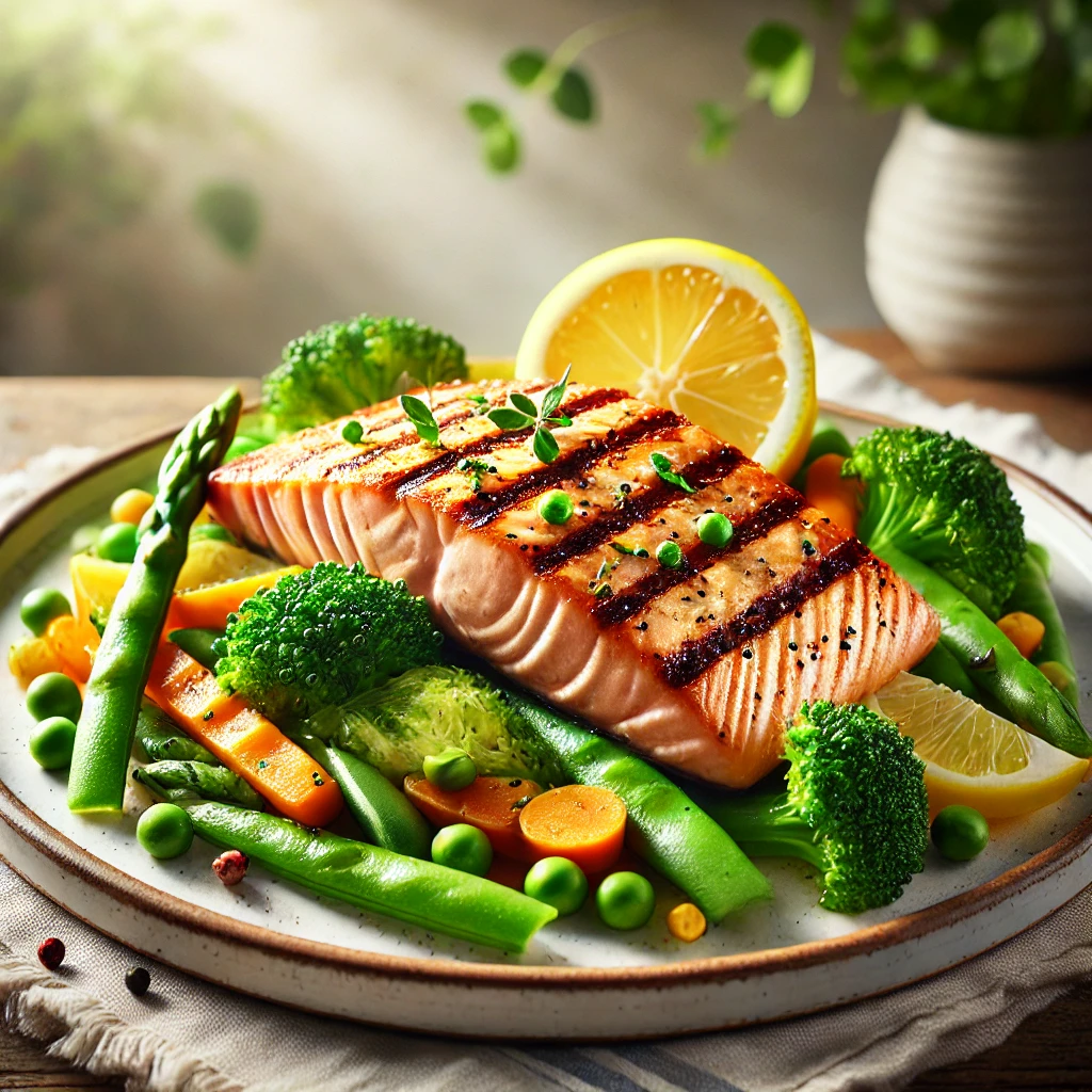  Quick and Easy Dinners: Grilled Salmon with Steamed Vegetables