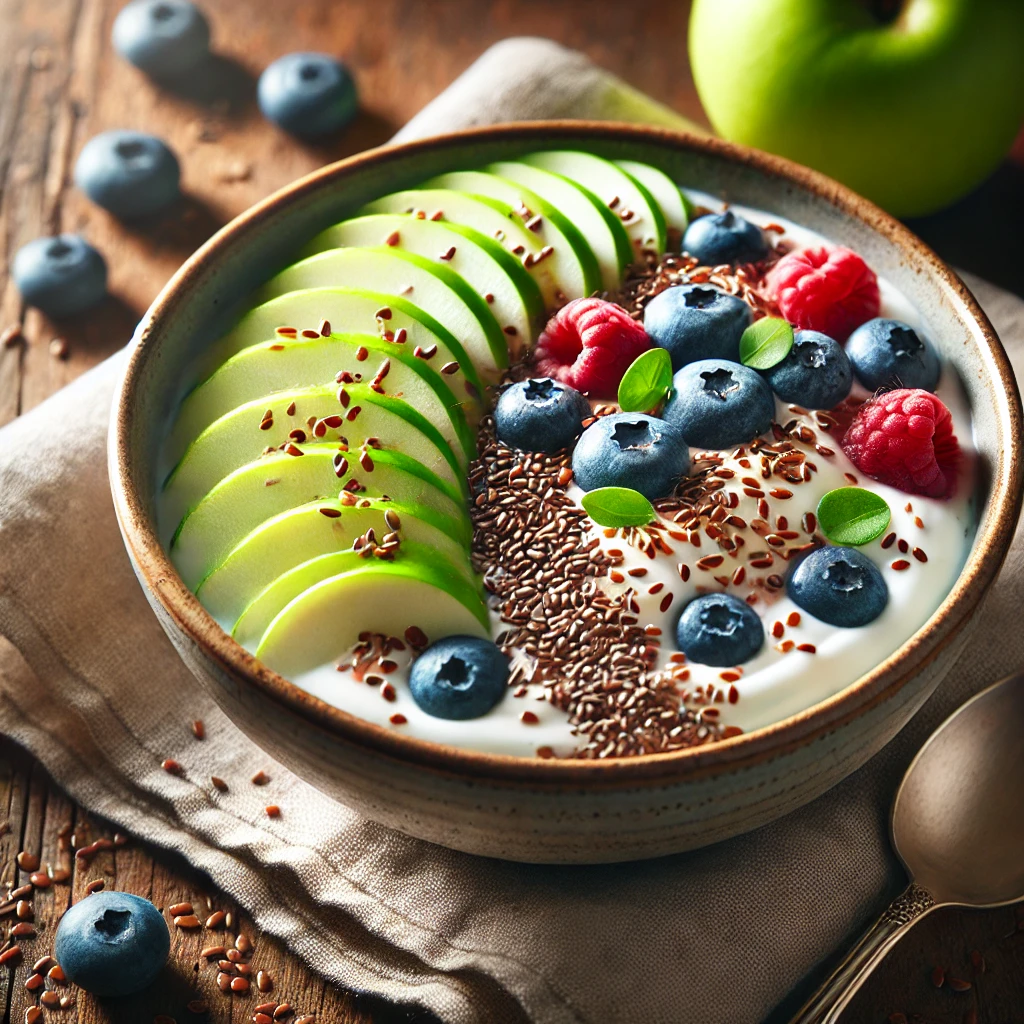 Healthy Breakfasts: Healthy Greek Yogurt with Flaxseeds and Chia Seeds