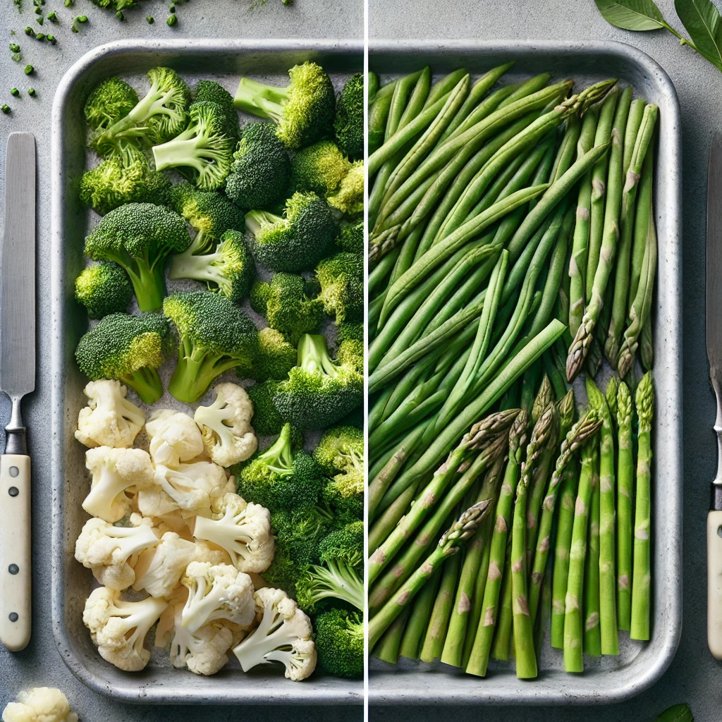 Green Leaf Salad Inspired by the Art: Before-and-After of Blanched Vegetables: Vibrant Green Transformation