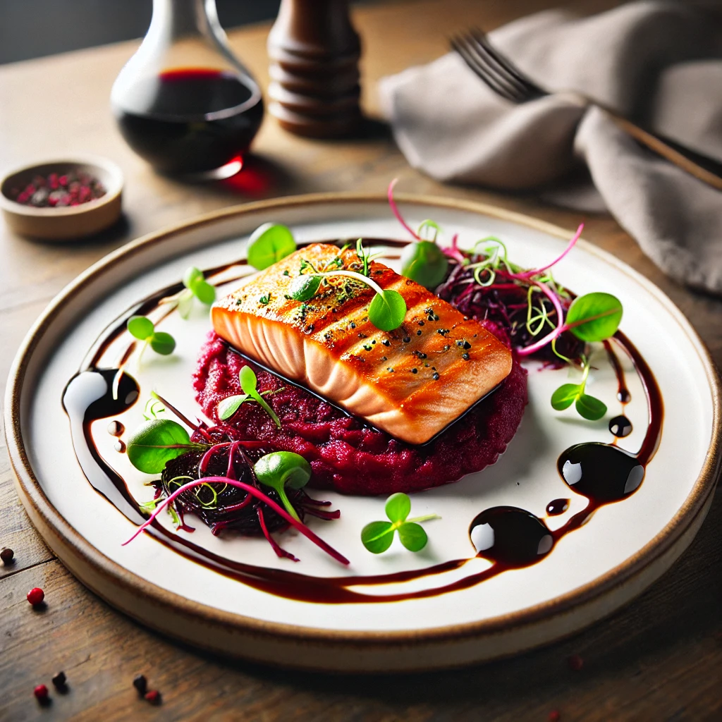 Mastering the Art of Culinary: Pan-Seared Salmon with Beetroot Pure