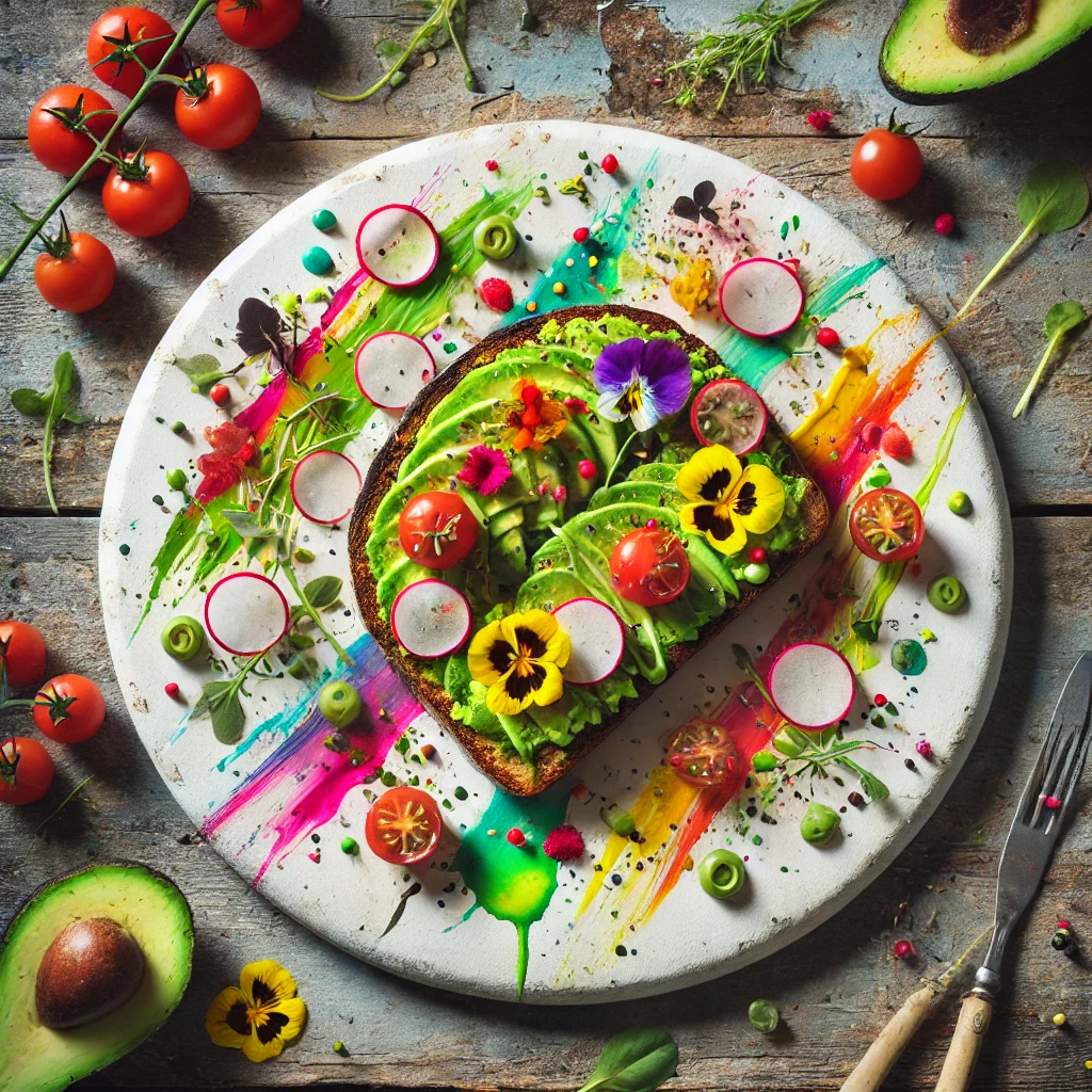 Colors on the Canvas and the Plate: An Abstract Breakfast with Avocado Toast