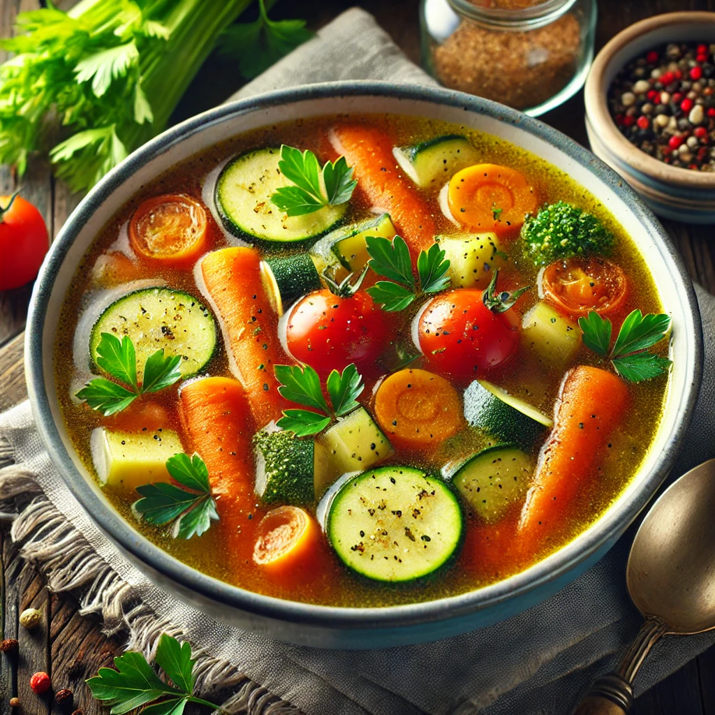 Low-Sugar Soups for Diabetics: 3 Delicious and Healthy Recipes 1 Soups for Diabetics: A bowl of soup with vegetables and spices
