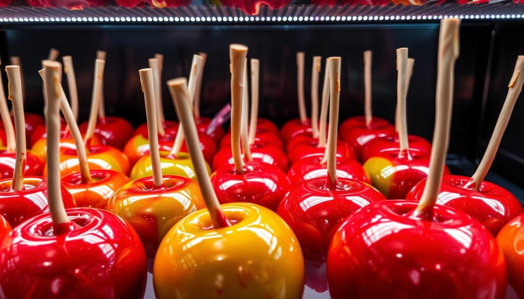 Properly stored candy apples