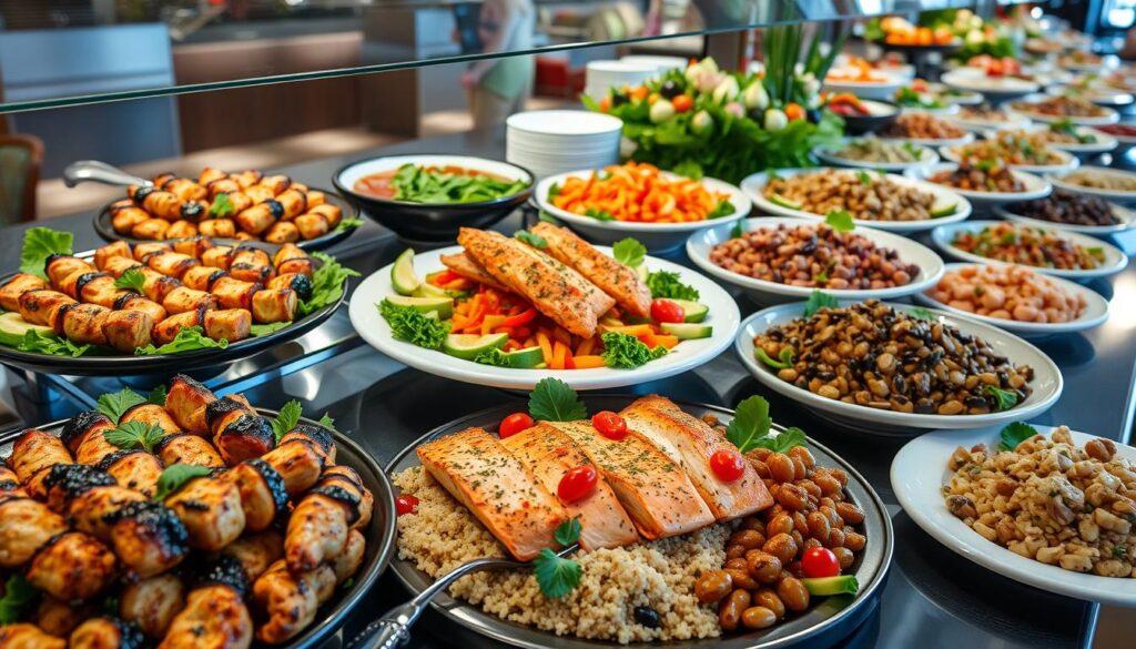 Protein-rich buffet options