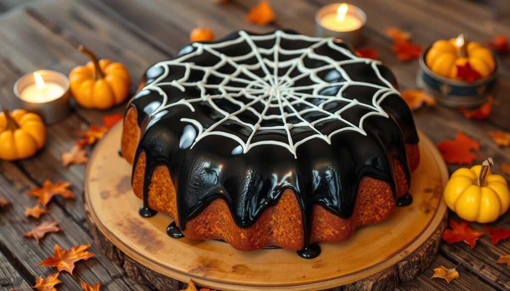 Spiderweb Halloween Bundt Cake