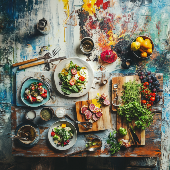 Top 7 Secrets to Mastering the Art of Culinary Creativity 1 Mastering the Art of Culinary: A vibrant and artistic kitchen scene showcasing