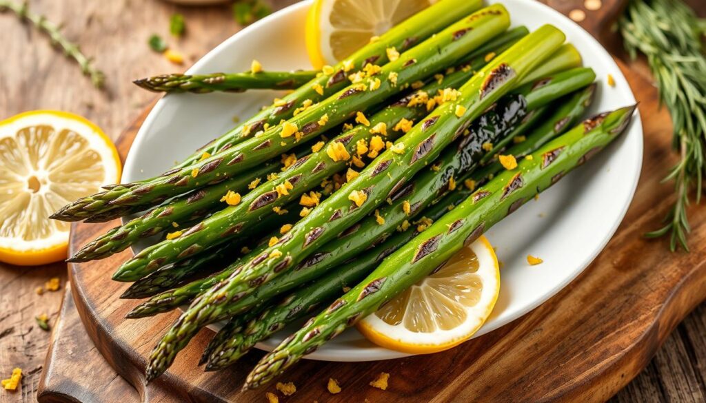 grilled asparagus with lemon zest