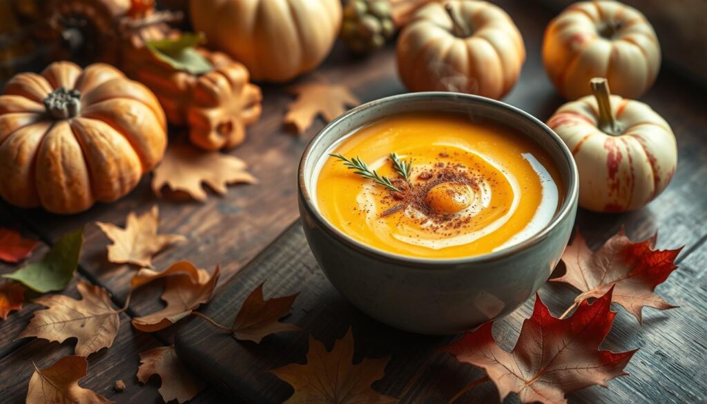 Creamy butternut squash and apple soup