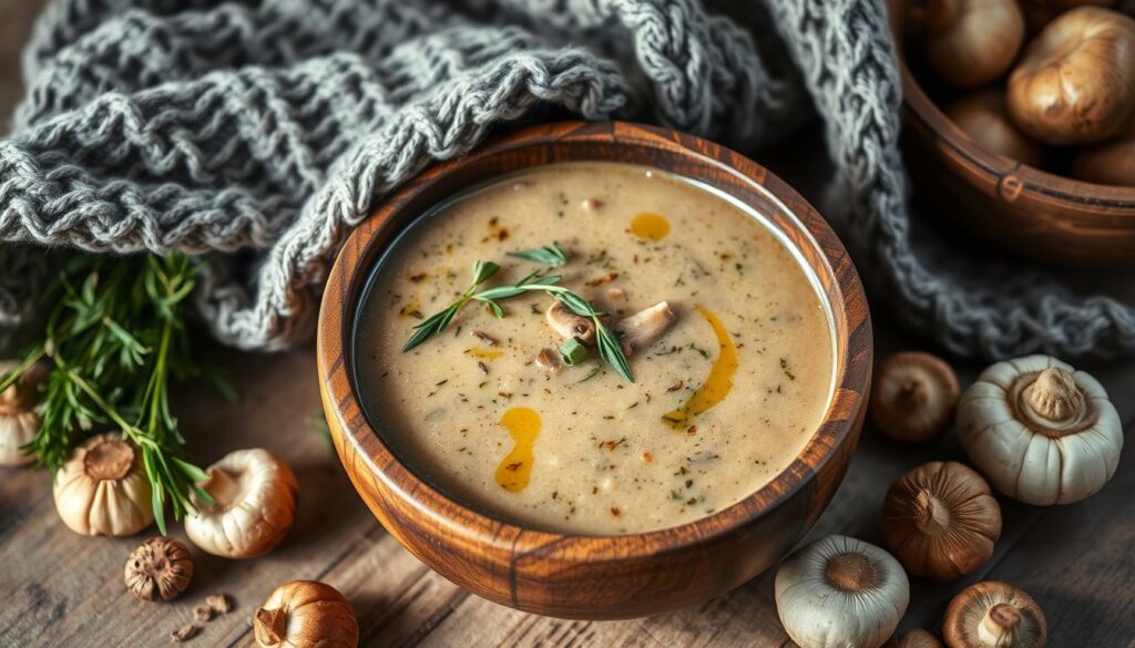 Creamy vegetarian mushroom soup