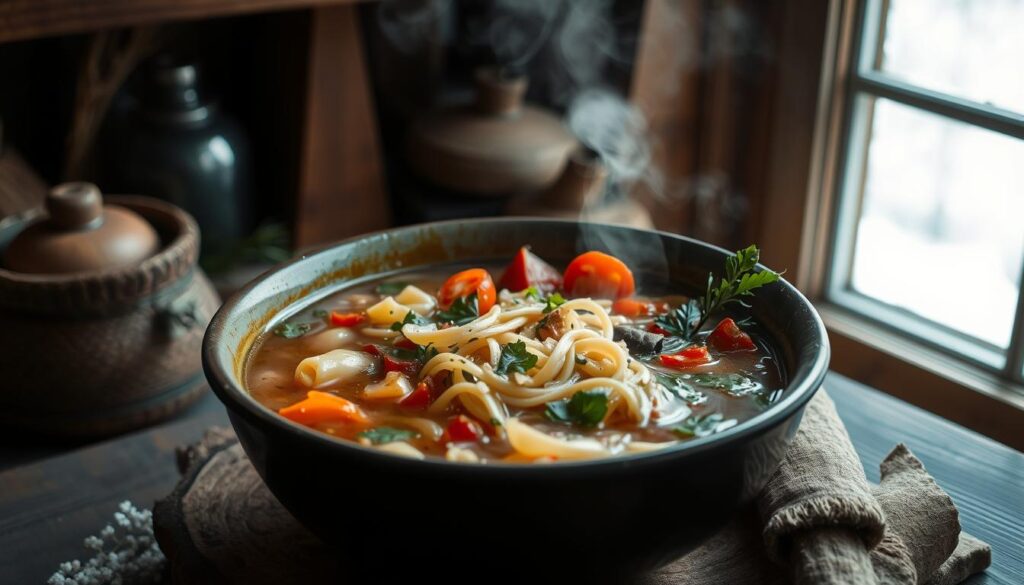 Pasta and noodle soups