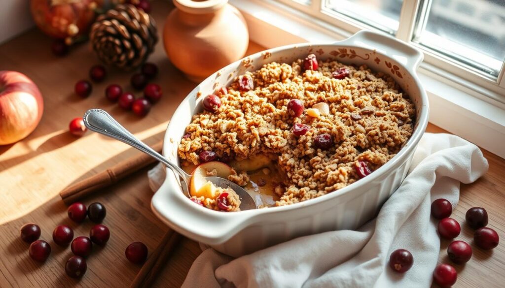 Spiced Apple and Cranberry Crisp