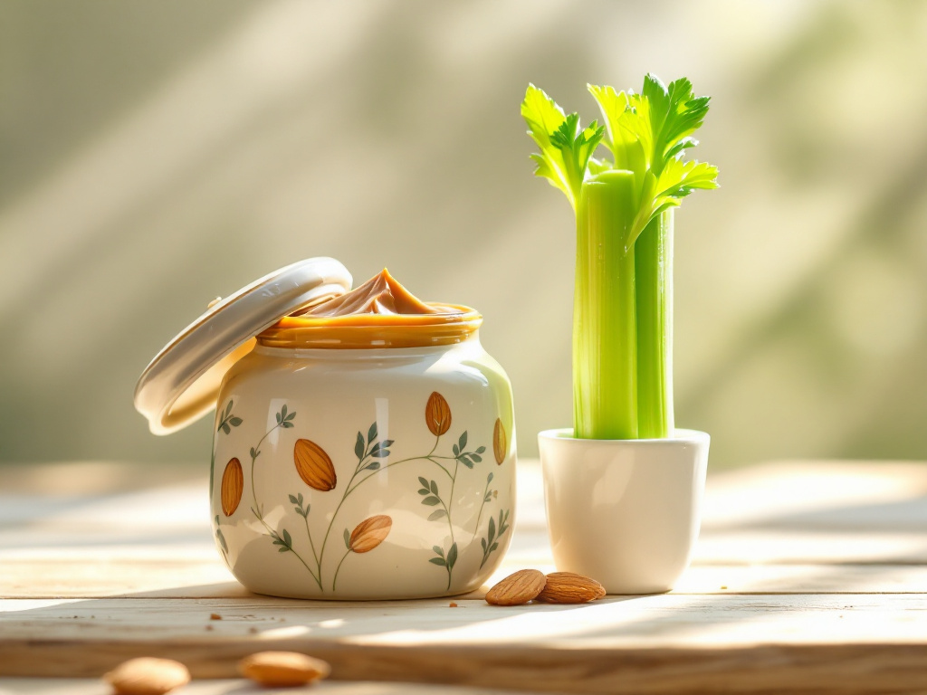 Image of Almond Butter and Celery Sticks, a crunchy and satisfying choice among Low-Carb Recipes for Diabetics.