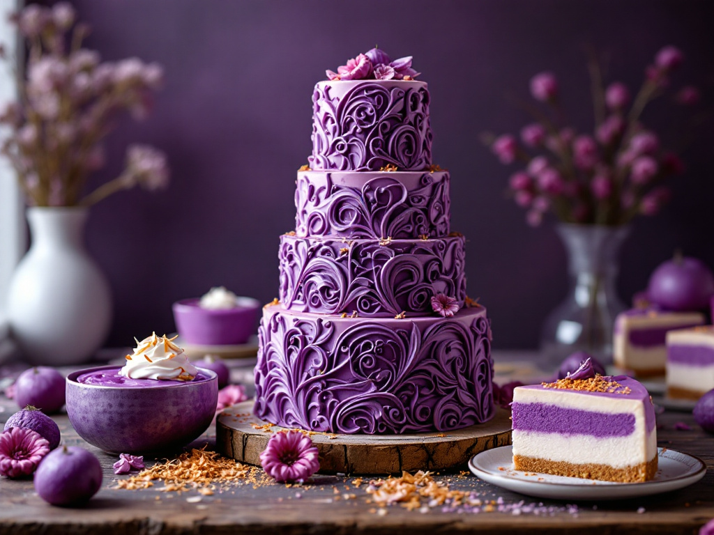 Ube Desserts: Delicious and vibrant purple yam-based treats, including cakes, ice cream, and pastries, perfect for adding a unique twist to your dessert table in 2025.