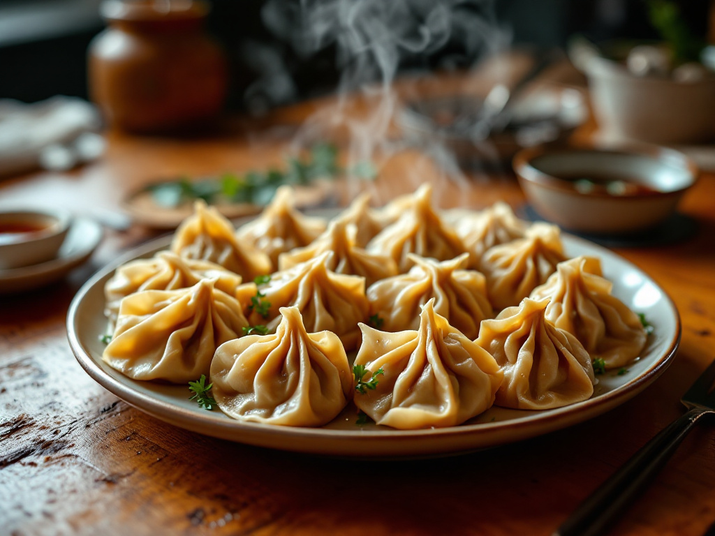 Image of Dumplings (Jiaozi), a traditional and beloved dish among Chinese New Year Recipes.