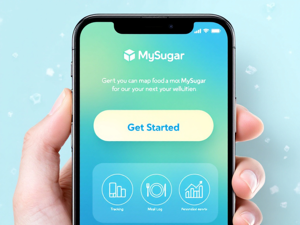 Imagen de la aplicación MySugar, una herramienta inteligente para el control de la glucosa y el registro de comidas, parte de la categoría de Smart Apps and Recipes.