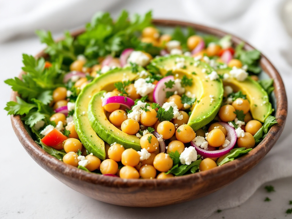 Image of Avocado and Chickpea Salad, a fresh and nutritious meal part of the Smart Apps and Recipes category.