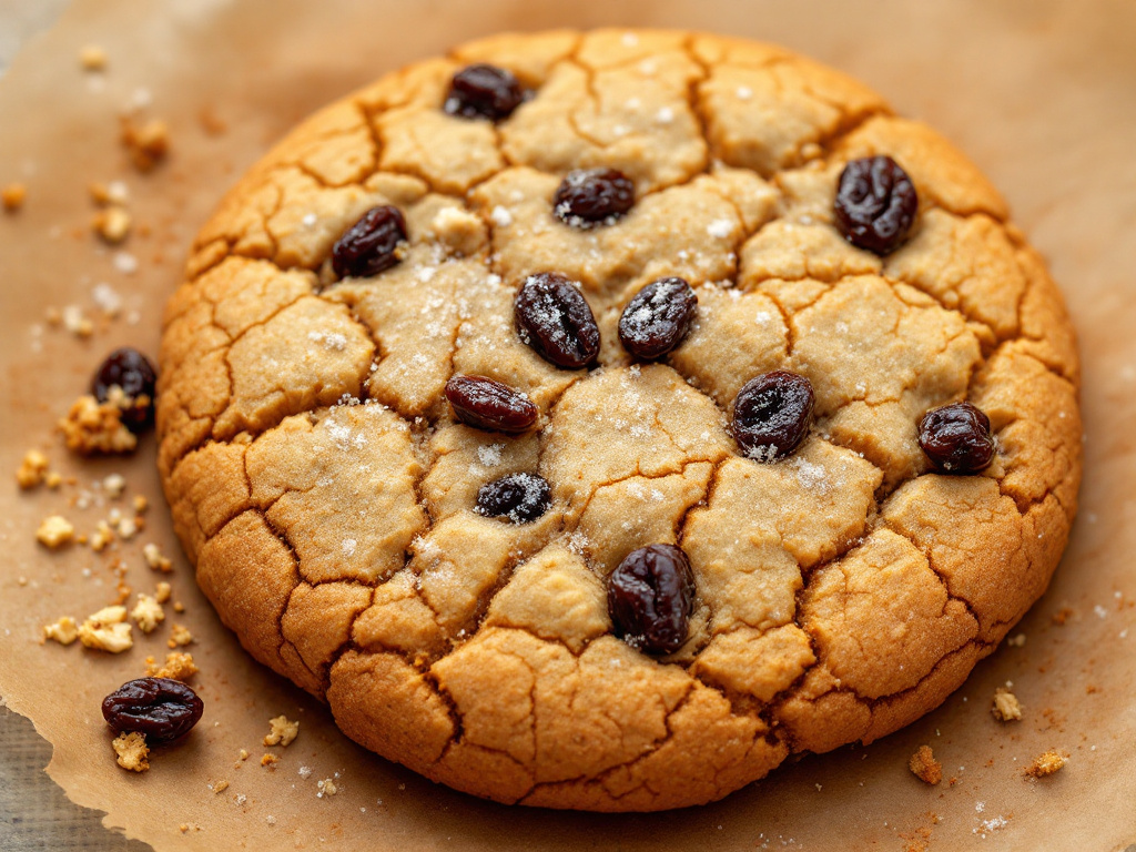 A close-up image of Cinnamon-Raisin Oatmeal Cookies, a wholesome and flavorful option among Diabetes-Friendly Desserts, featuring visible oats, raisins, and a warm cinnamon hue.