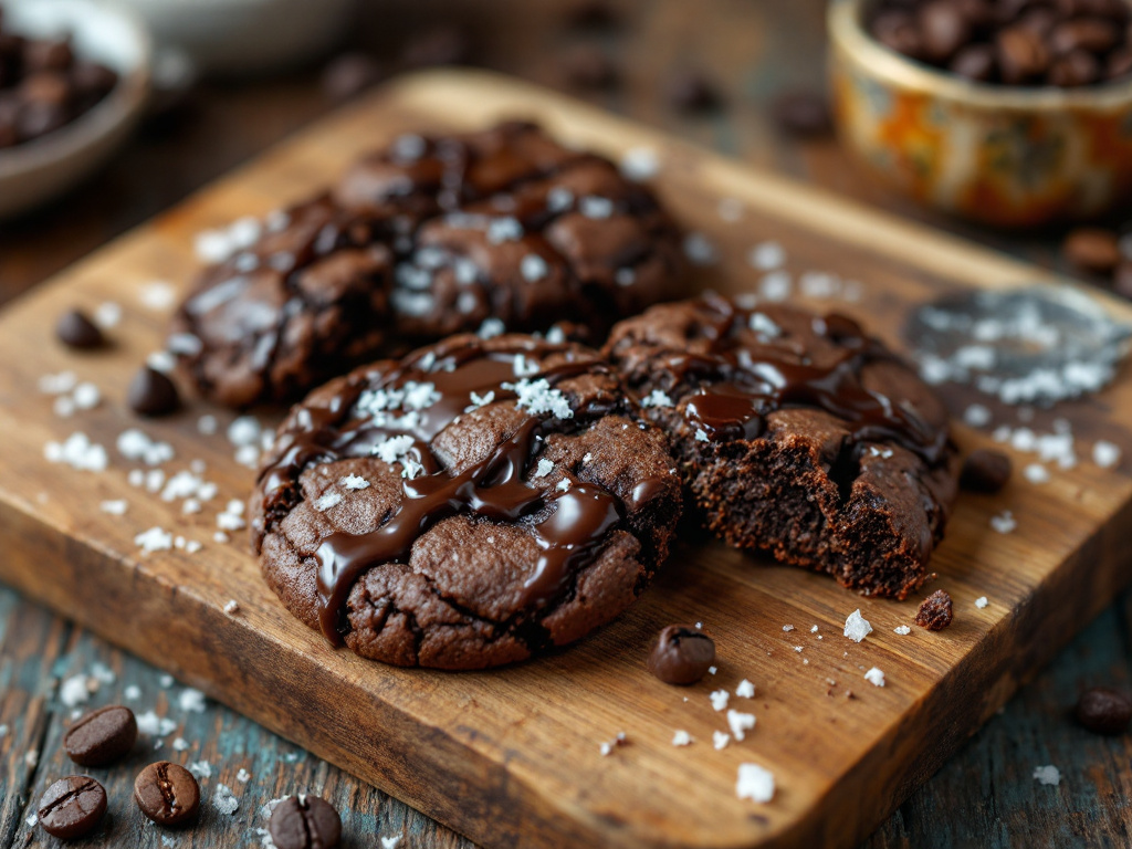 A close-up image of Flourless Chocolate Cookies, a delicious and healthy option among Diabetes-Friendly Desserts, showcasing their rich, fudgy texture and dark chocolate chips.