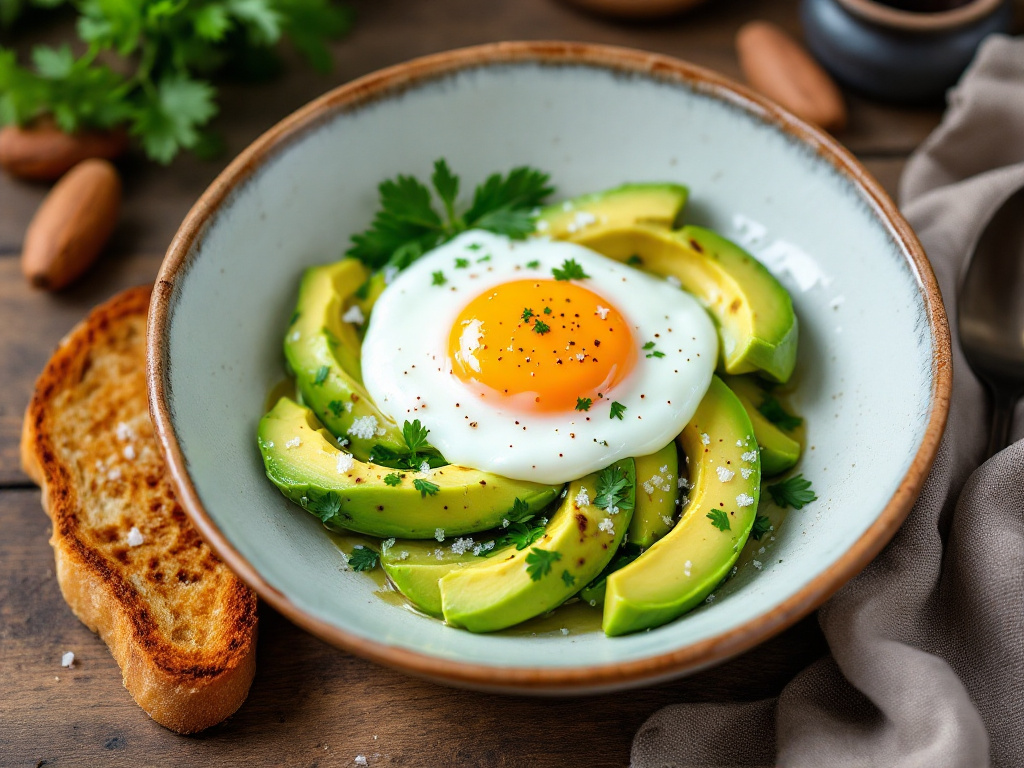 Image of an Avocado and Egg Breakfast Bowl, a delicious option among Low-Carb Recipes for Diabetics.