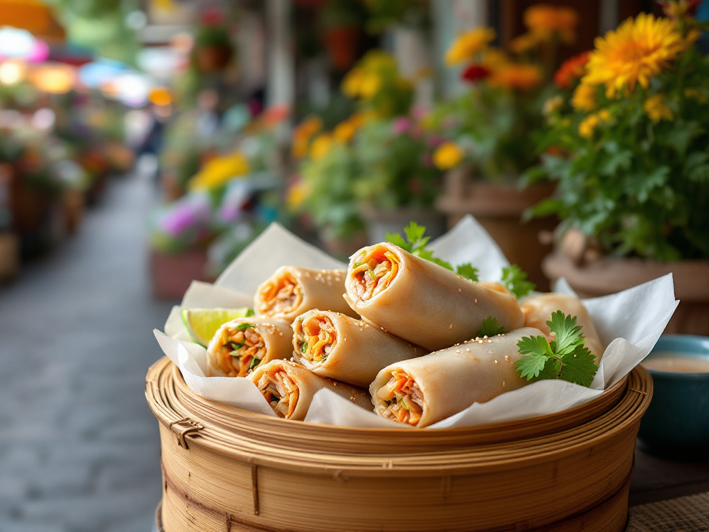 Image of Spring Rolls, a crispy and delightful dish among Chinese New Year Recipes.