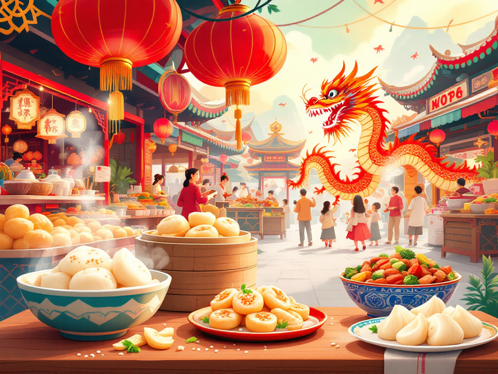 Image showcasing 10 Must-Try Chinese New Year Recipes, featuring a blend of traditional flavors from China and the US.