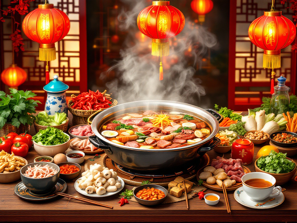 Image of Chinese New Year Hot Pot, a warm and communal dish among Chinese New Year Recipes.