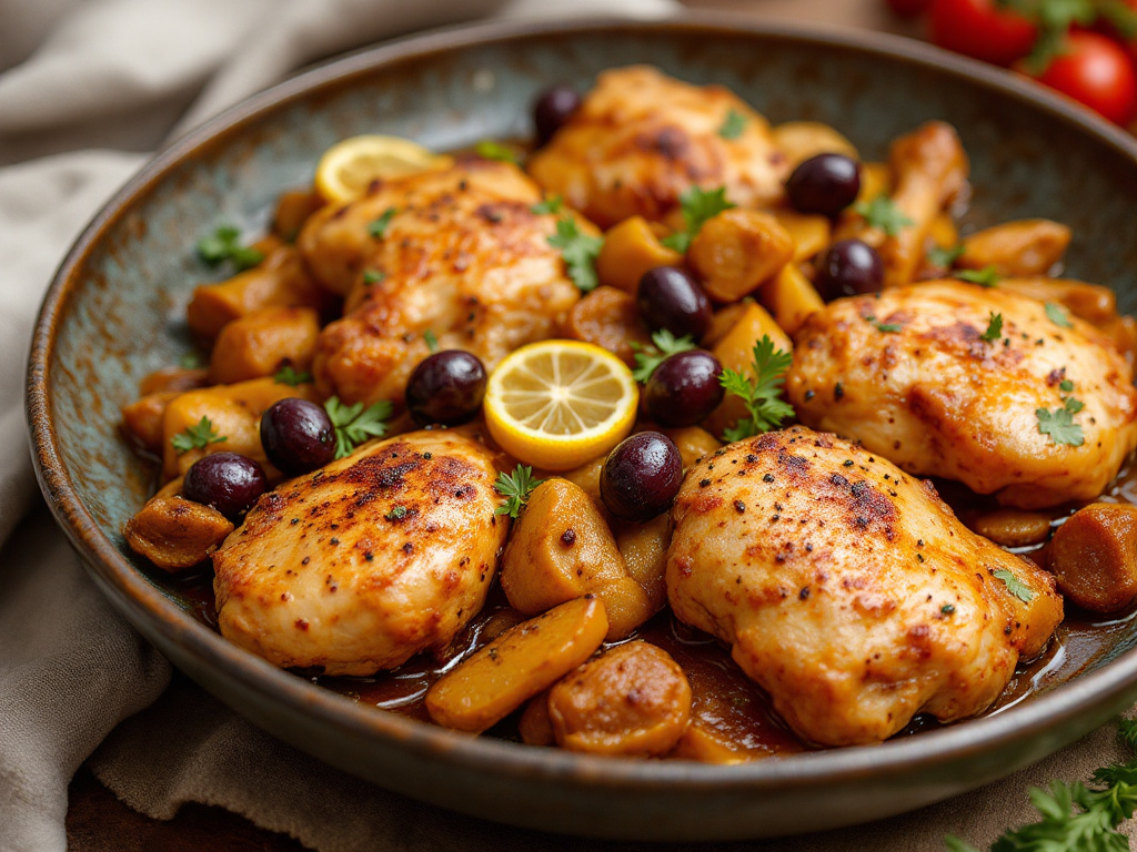 Moroccan chicken with olives and lemon