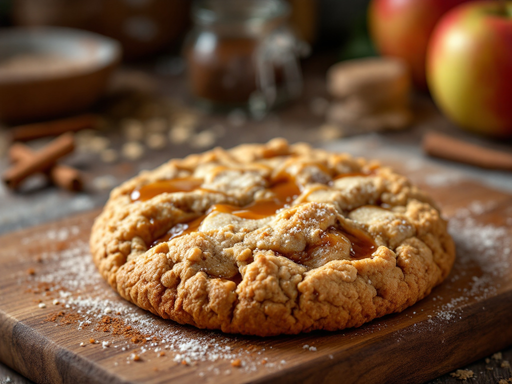 A close-up image of Apple-Oatmeal Cookies, a wholesome and delicious option among Diabetes-Friendly Desserts, featuring visible oats, apple chunks, and a golden-brown hue.