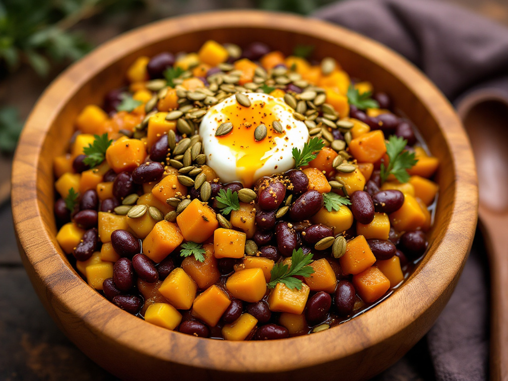 A beautifully plated meal showcasing Ancestral American Cuisine with Superfoods, featuring a variety of colorful and nutritious ingredients.