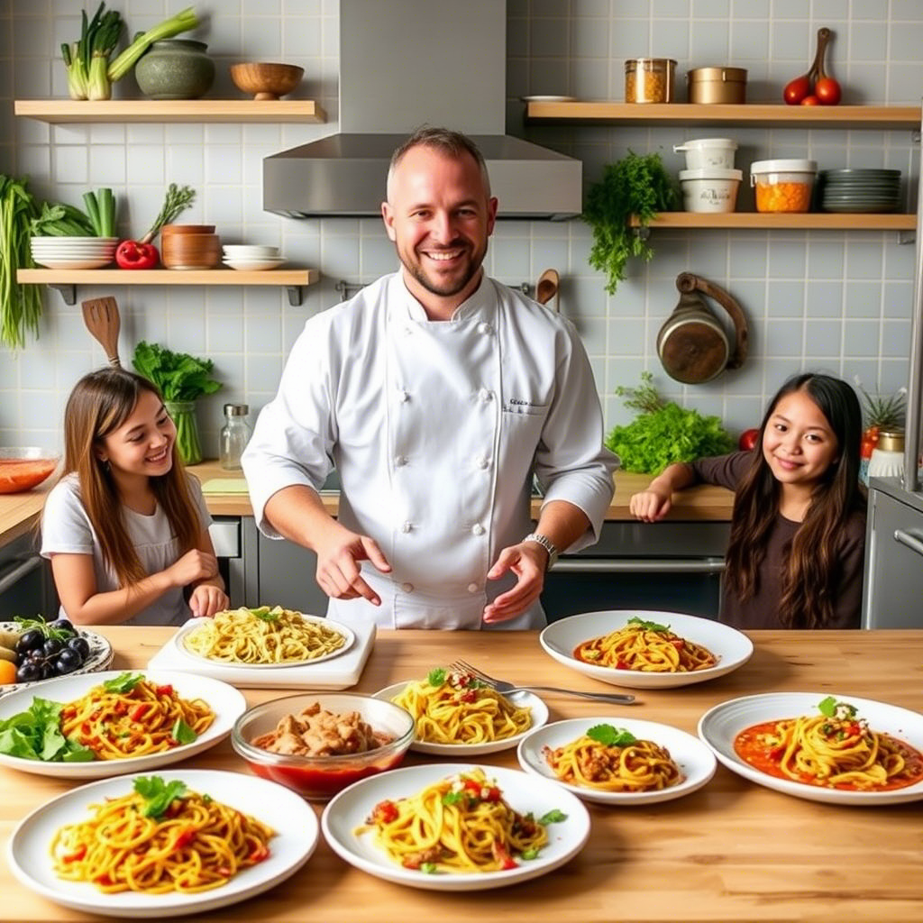 A vibrant image showcasing six different Alternative Pasta Recipes, including gluten-free and vegan options, beautifully arranged on a table. Explore the delicious world of Alternative Pasta Recipes for a healthier and more flavorful dining experience.