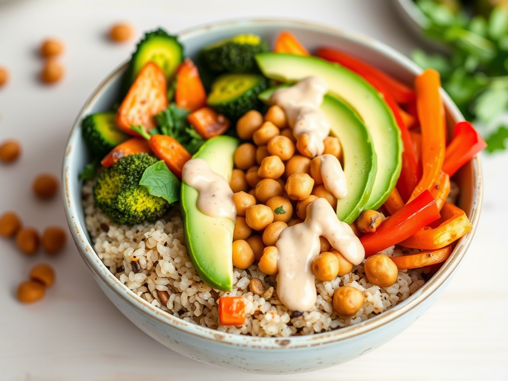 Healthy Recipes for Spring Detox: Quinoa Buddha Bowl with Roasted Veggies, featuring colorful vegetables and wholesome grains.