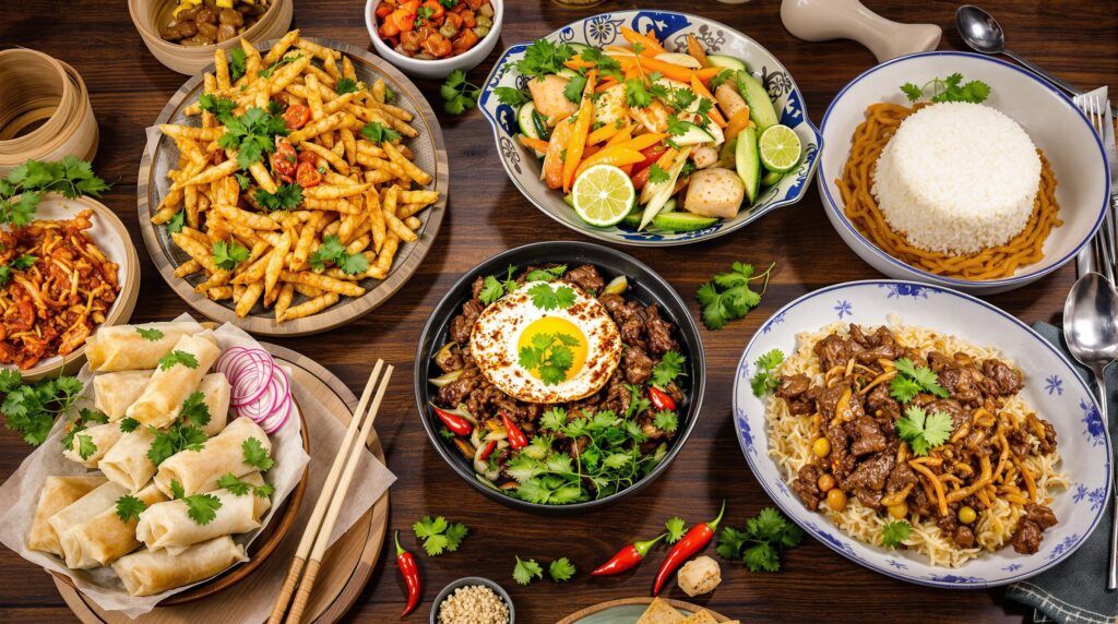 Authentic Korean and Vietnamese Home Cooking Recipes featuring traditional dishes like kimchi, pho, and bulgogi, highlighting the bold flavors and ingredients of Korean and Vietnamese cuisine.