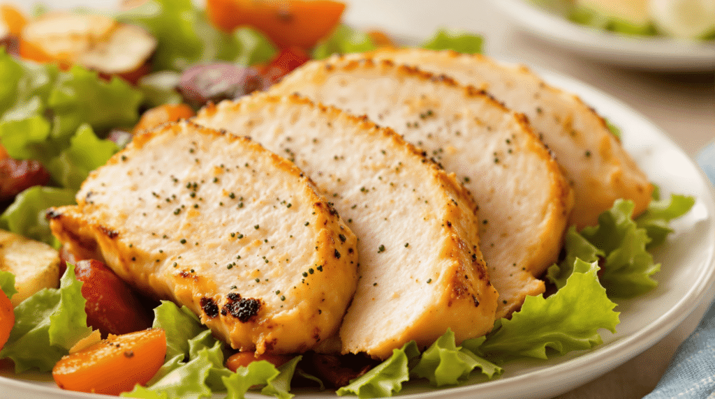 "Deliciously cooked chicken breast prepared using an air fryer, showcasing the Juicy Air Fryer Chicken Breast Recipe.