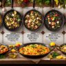 Traditional Fideuá and Paella dishes side by side showing regional Spanish seafood variations