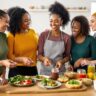 Colorful arrangement of seven energy-boosting foods for women including avocado, quinoa, almonds, Greek yogurt, blueberries, dark leafy greens, and dark chocolate that help Boost Your Energy Daily.